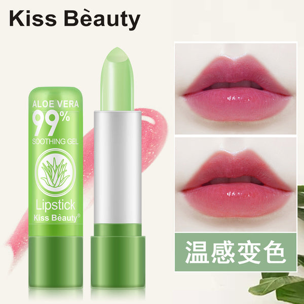 1PC Moisture Lip Balm Long-Lasting Natural Aloe Vera Lipstick Color Mood Changing Long Lasting Moisturizing Lipstick Nourish