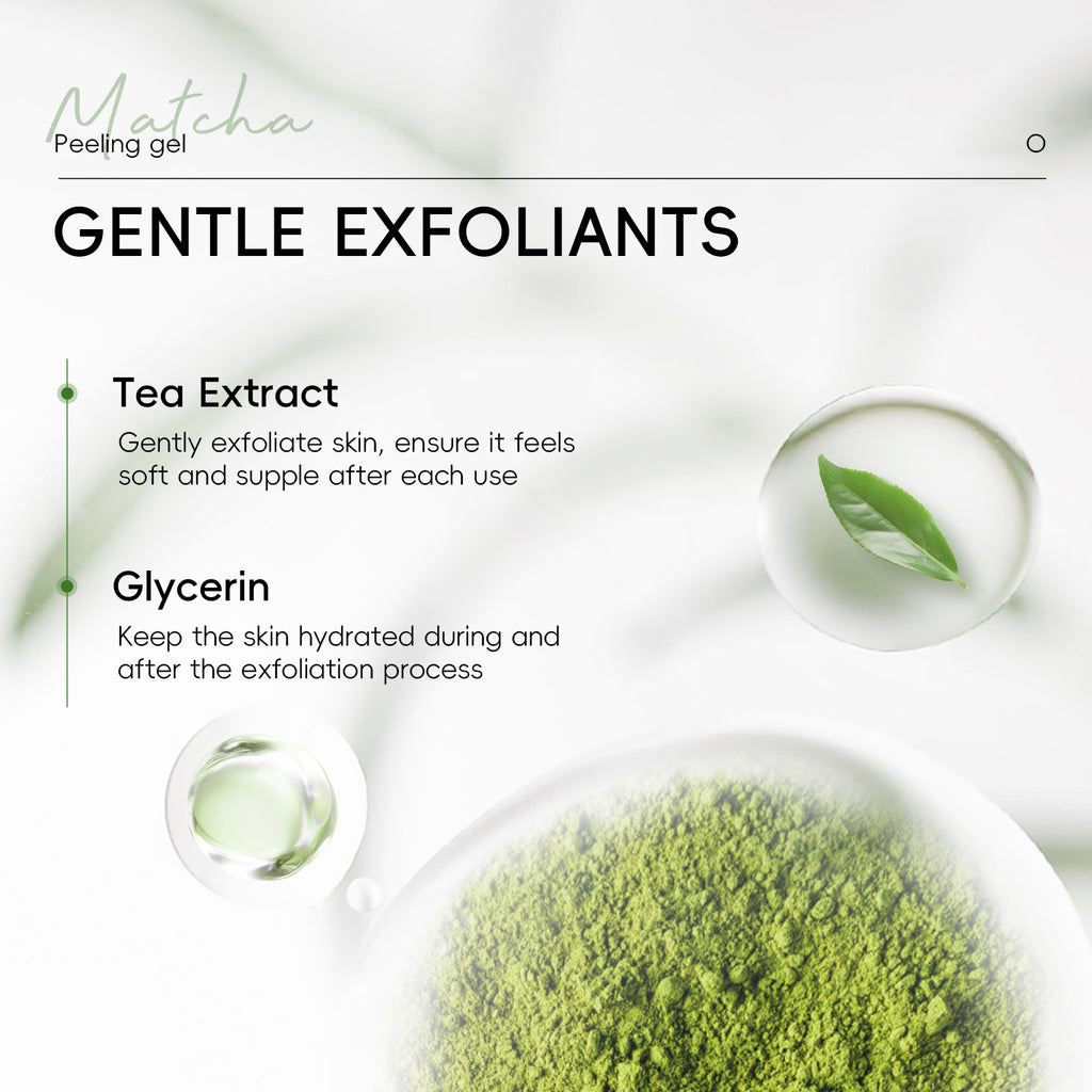 Matcha Exfoliating Gel 60g Cleansing Pores Face and Body Scrub Face Peeling Exfoliating Gel Moisturizes Face Scrub